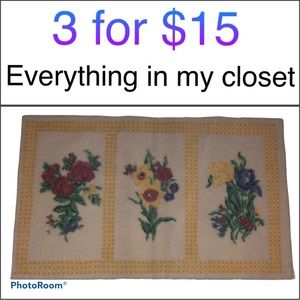 3 For $15 Yellow and white floral bath mat